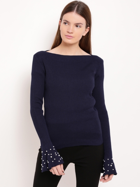 

Kazo Women Navy Blue Solid Sweater