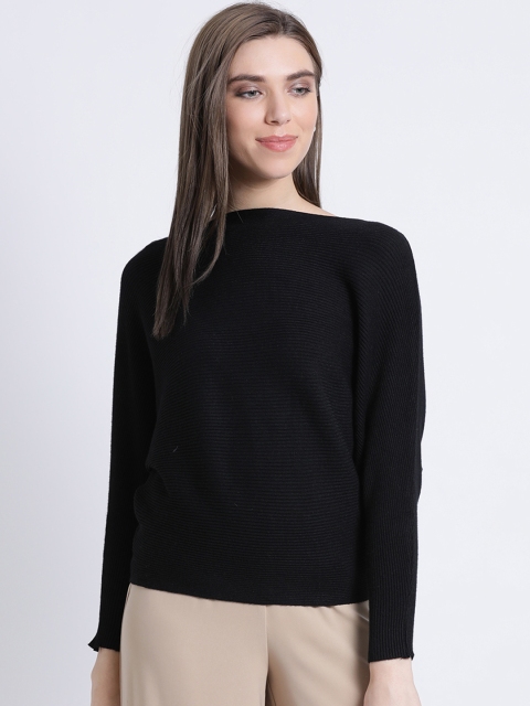 

Kazo Women Black Solid Pullover Sweater