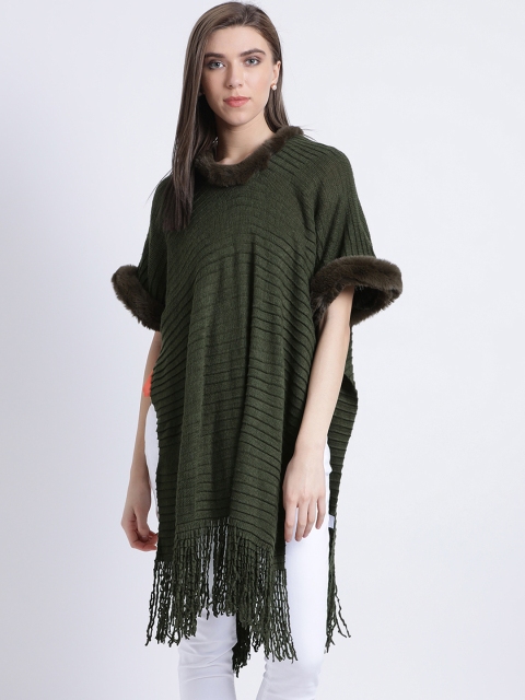 

Kazo Women Olive Green Solid Pullover Sweater