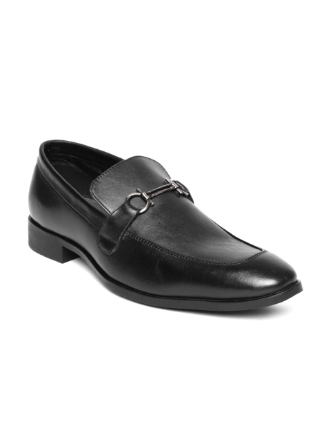 

Blackberrys Men Black Solid Leather Semiformal Slip-Ons