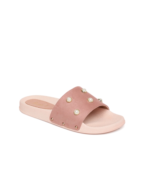 

People Women Pink EMbellished Open Toe Flats