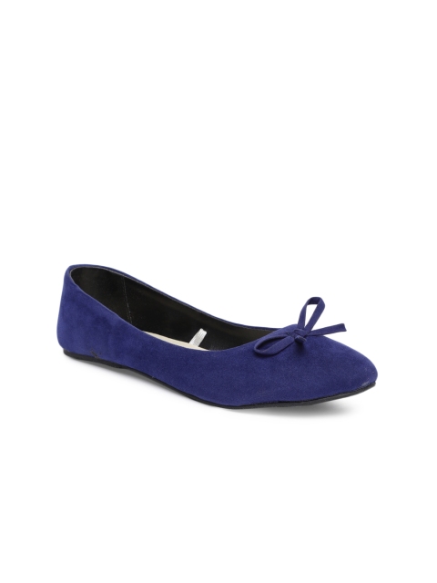 

People Women Navy Blue Solid Ballerinas