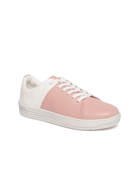 

People Women Pink & White Colourblocked Sneakers
