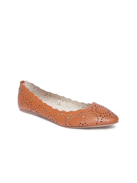 

People Women Brown Solid Ballerinas