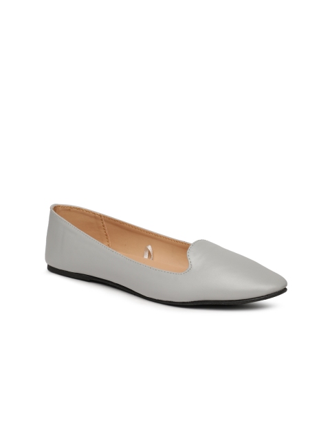 

People Women Grey Solid Synthetic Ballerinas