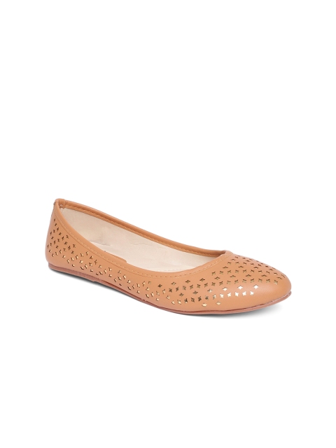 

People Women Beige Solid Synthetic Ballerinas