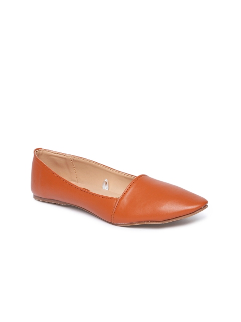 

People Women Tan Solid Synthetic Ballerinas