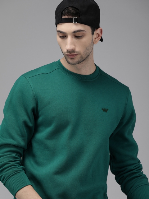 

Wildcraft Men Green Solid Sweatshirt