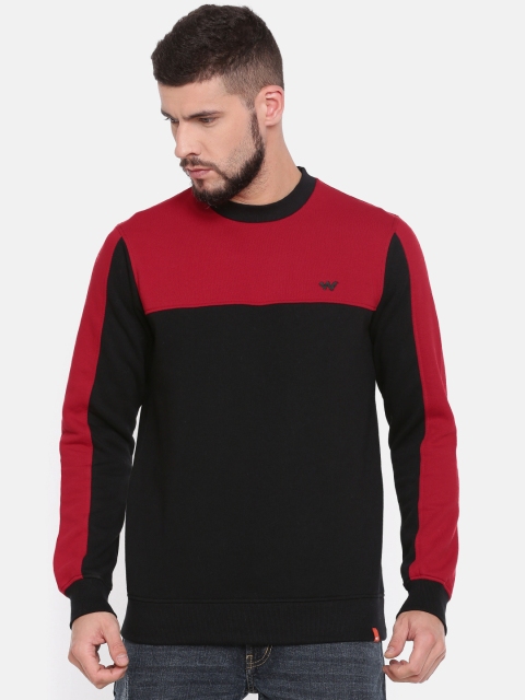 

Wildcraft Men Black & Red Colourblocked Crew Sweatshirt - CB