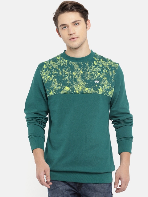 

Wildcraft Men Green Printed Crew Sweatshirt