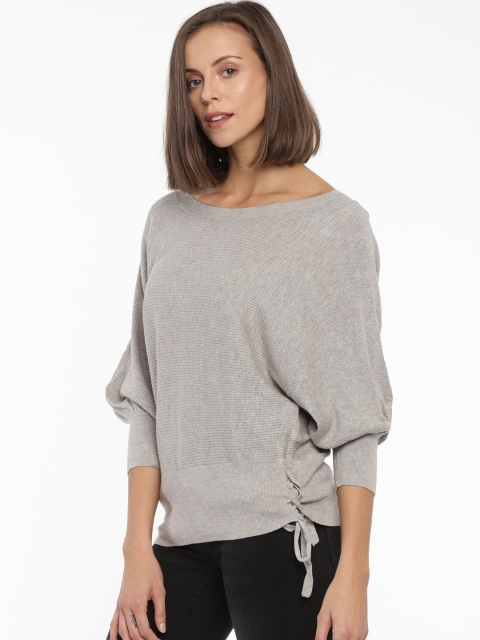 

GAP Women Grey Melange Solid Pullover