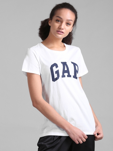 

GAP Women's Short Sleeve Logo Tee, White