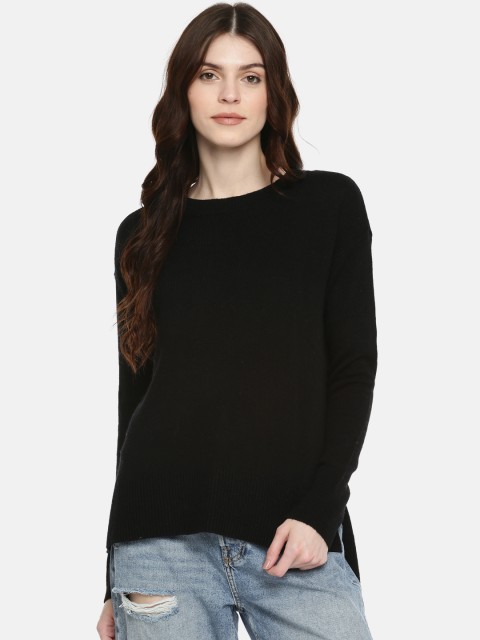 

GAP Women's Pullover Crewneck Sweater Tunic in Wool-Blend, Black