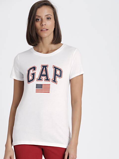 

GAP Women White Logo Americana Tee