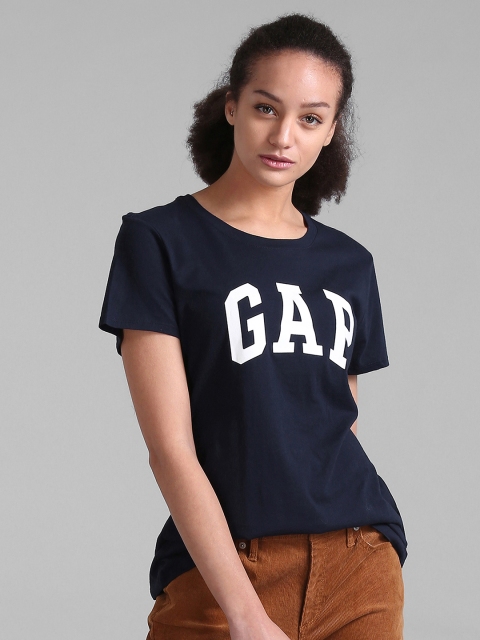 

GAP Women's Short Sleeve Logo Tee, Navy blue