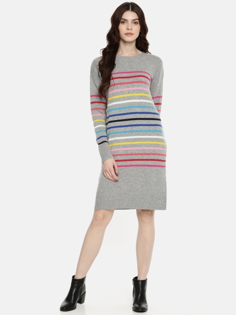 

GAP Women's Crazy Stripe Crewneck Sweater Dress, Multi