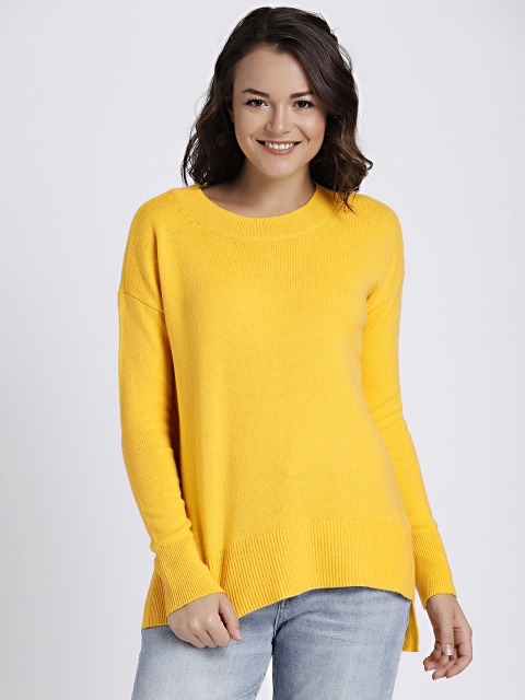 

GAP Women Yellow Solid Pullover