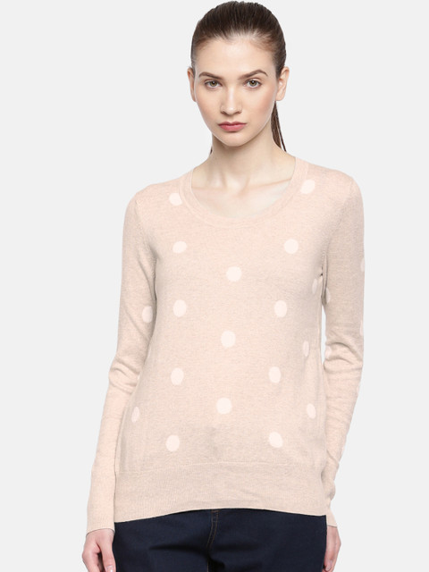 

GAP Women Beige Printed Pullover Sweater