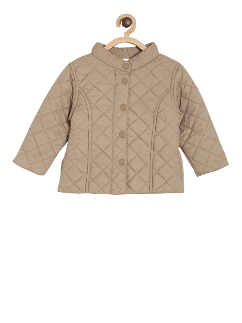 

MINI KLUB Girls Mustard Grey Solid Open Front Jacket
