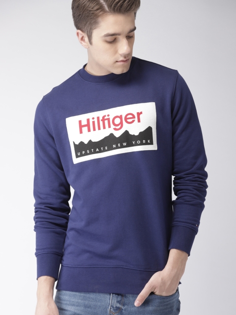 

Tommy Hilfiger Men Navy Blue Printed Sweatshirt