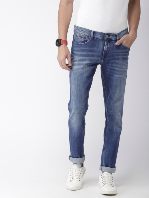 

Tommy Hilfiger Men Blue Slim Fit Mid-Rise Clean Look Stretchable Jeans