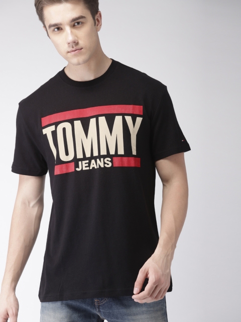

Tommy Hilfiger Men Black Printed Round Neck T-shirt