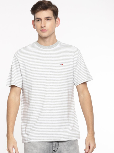 

Tommy Hilfiger Men Off-White Striped Round Neck T-shirt