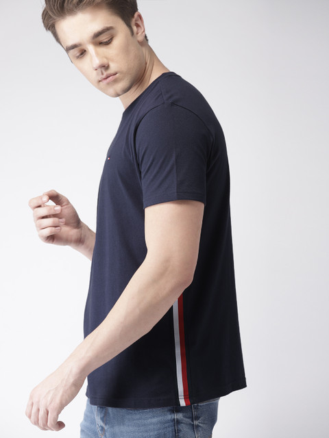

Tommy Hilfiger Men Navy Solid Polo Collar T-shirt, Navy blue