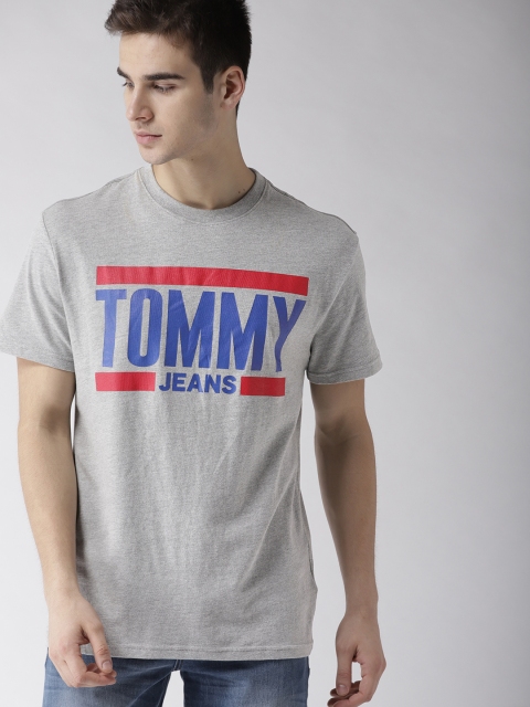 

Tommy Hilfiger Men Grey Printed Round Neck T-shirt