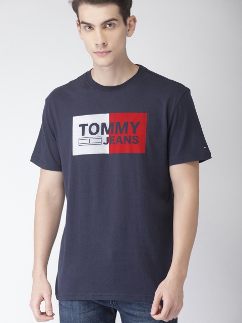 

Tommy Hilfiger Men Navy Blue Printed Round Neck T-shirt