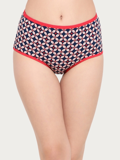 

Clovia Women Navy-Blue & Red Printed Hipster Briefs PN2780P08XL