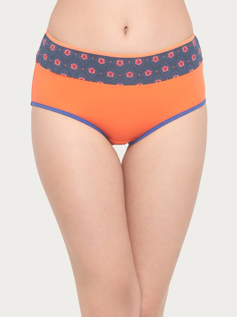 

Clovia Women Orange & Blue Printed Hipster Briefs PN2783P16