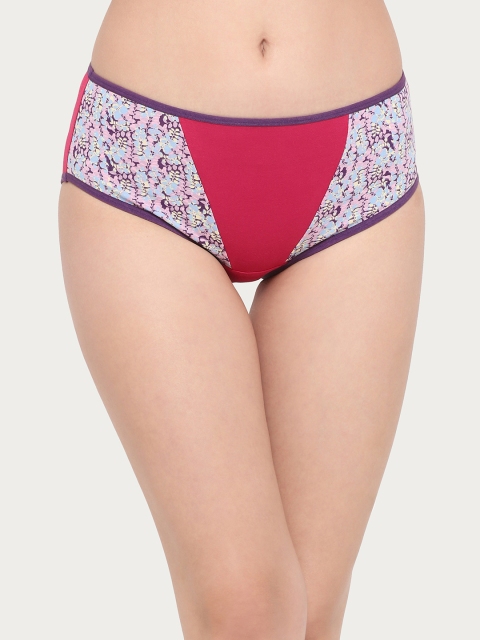 

Clovia Women Pink & Purple Solid Hipster Briefs PN2785P14XL