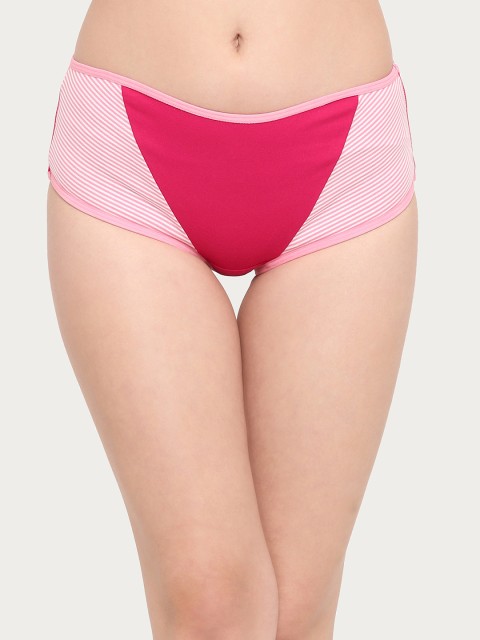

Clovia Women Pink & White Solid Hipster Briefs PN2798P14XL