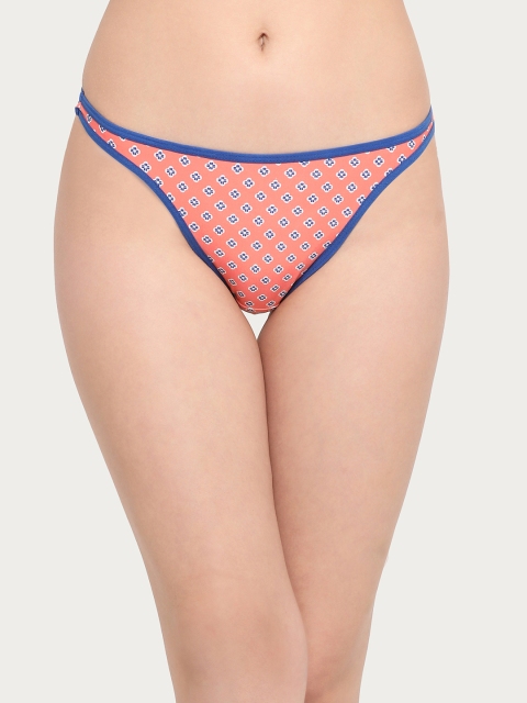 

Clovia Women Red and Blue Printed Thongs PN2804P08XL