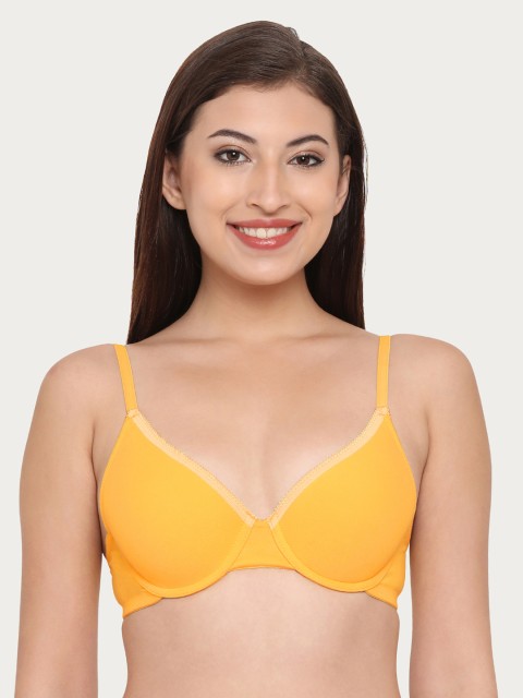 

Clovia Cotton Rich Padded Underwired T-Shirt Bra, Yellow