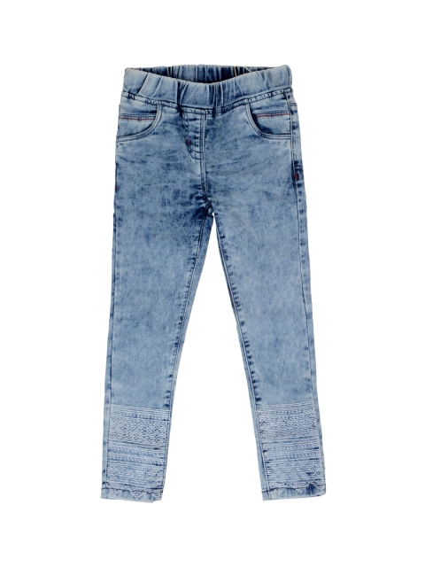 

TALES & STORIES Girls Blue Slim-Fit Ankle-Length Jeggings