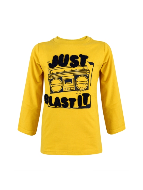 

TALES & STORIES Boys Mustard Yellow Printed T-shirt
