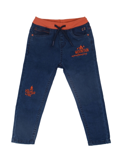 

TALES & STORIES Boys Blue Slim Fit Mid-Rise Clean Look Stretchable Jeans