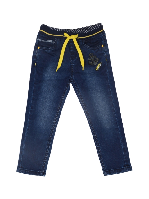 

TALES & STORIES Boys Navy Blue Slim Fit Mid-Rise Clean Look Stretchable Jeans
