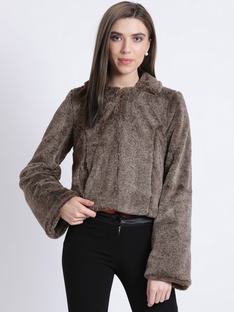 

Kazo Women Brown Solid Tailored Fit Jacket