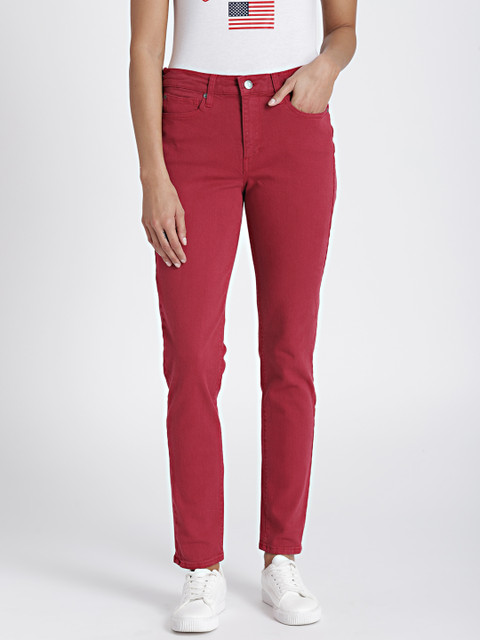

GAP Women Red True Skinny Colored Jeans