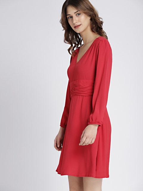 

GAP Women Red Solid A-Line Dress