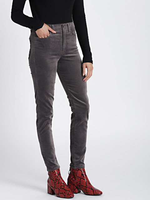 

GAP Women Grey High Rise True Skinny Ankle Jeans in Velvet