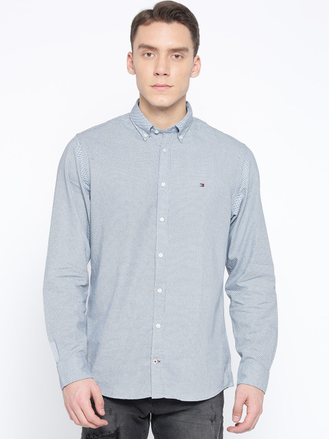

Tommy Hilfiger Men Blue Regular Fit Printed Casual Shirt