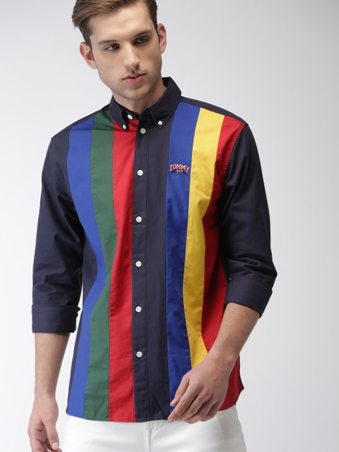 

Tommy Hilfiger Men Multicoloured Regular Fit Striped Casual Shirt, Multi