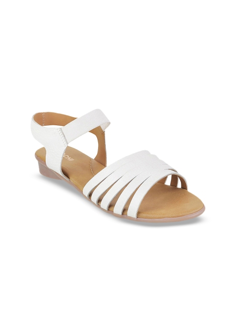 

Mochi Women White Solid Sandals