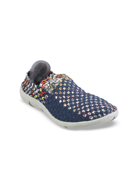 

Mochi Women Blue Slip-On Sneakers, Navy blue