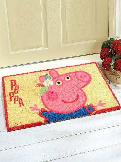 

Saral Home Beige & Pink Printed Anti-Slip Doormat