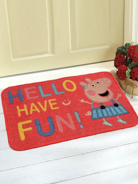 

Saral Home Red Printed Anti-Slip Doormat